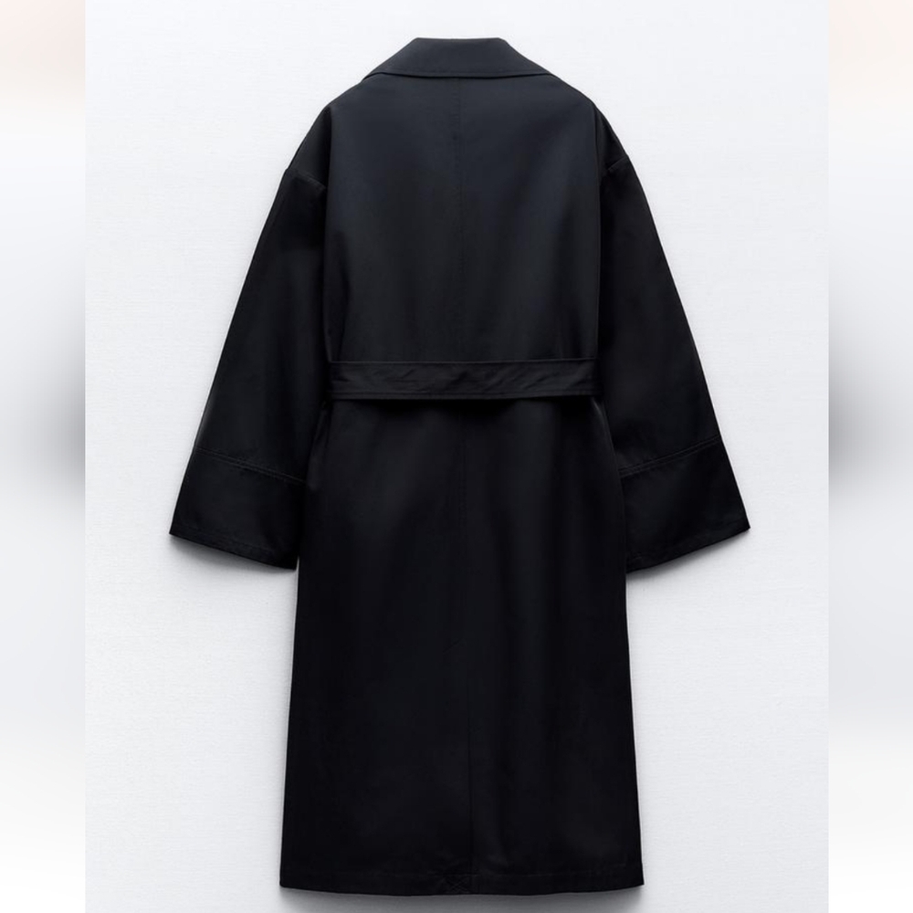 DOUBLE BREASTED TRENCH COAT WITH BELT SIZE XS - Picture 5 of 10